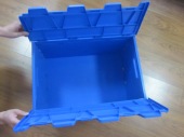 EURO RECYCLED PLASTIC CRATES WITH ATTACHED LID