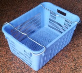 Rectangular Plastic Basket With Attached Arm