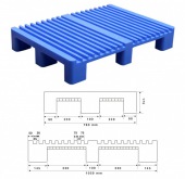 Blue Rackable Slotted Top Plastic Press Pallet